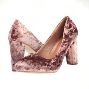 PATRIZIA By SPRING STEP Velvet Pumps Block Heel Pink  Women’s Size 7.5